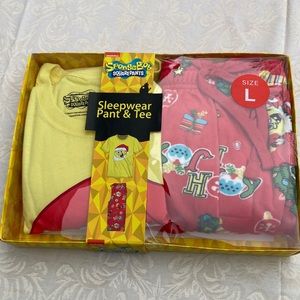 SpongeBob SquarePants Sleepwear Pant & Tee New in Package Size Large Adult